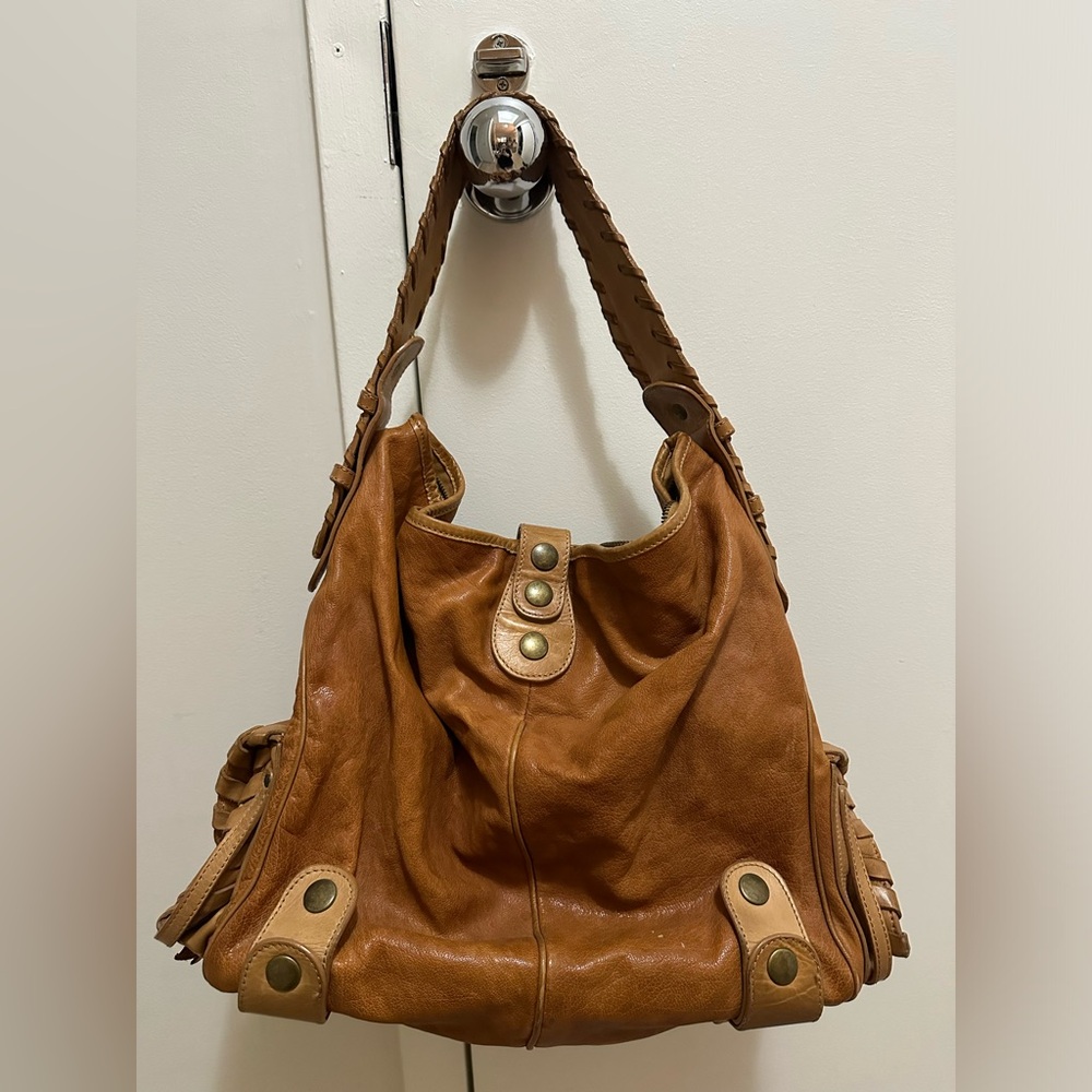 Chloé Vintage Leather Shoulder Bag — Brown / Braided Strap